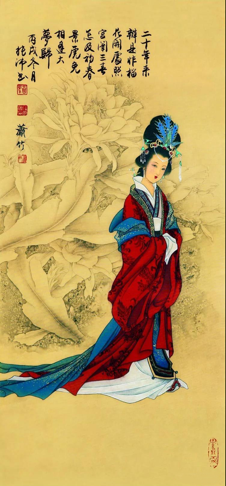 中国古美術★純手描き十二条屏・十二金釵仕女画芯★国画・張大千印款・肉筆・宣紙 中国古美術☆純手描き十二条屏・十二金釵仕女画